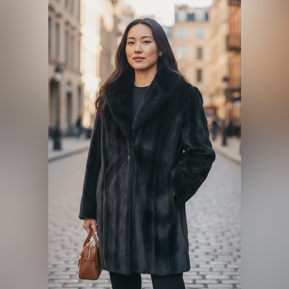 Kristen Blake Charcoal Faux Fur Teddy Coat - Picture 11 of 11